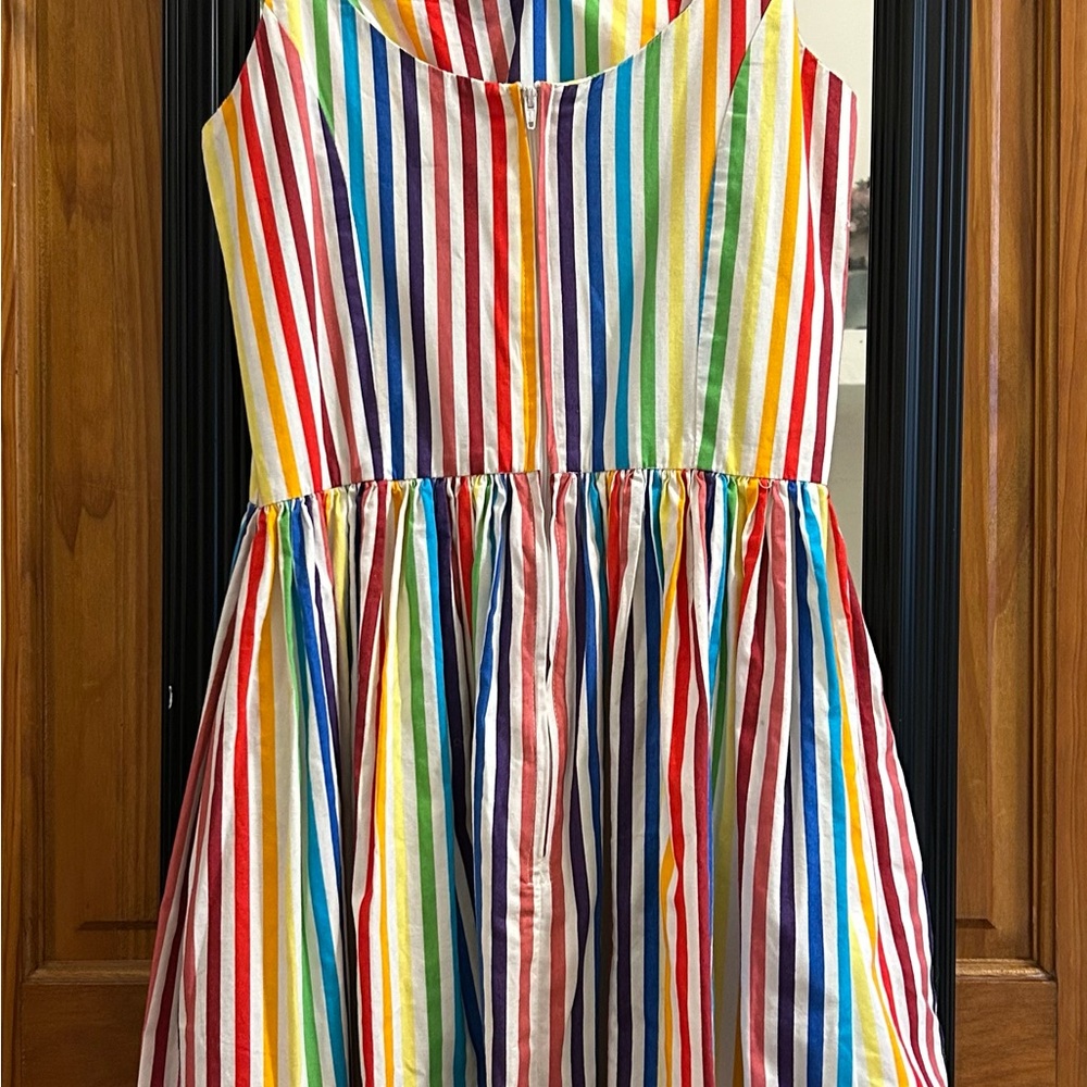 Unique Vintage Retro Style Rainbow Pride Swing Dress - Picture 2 of 5
